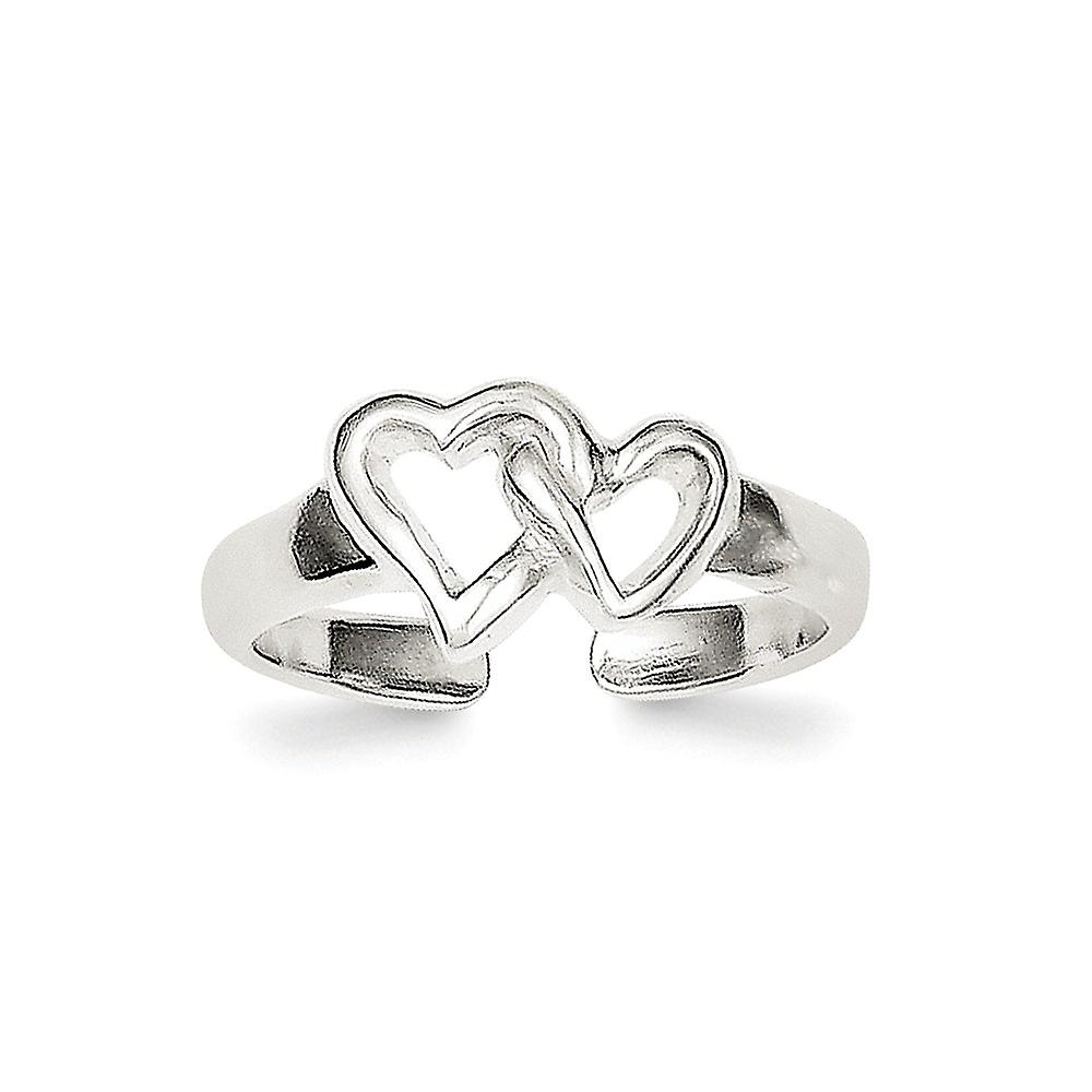 925 Sterling Silver Solid Love Heart toe ring 3mm Wide toe ring for Women