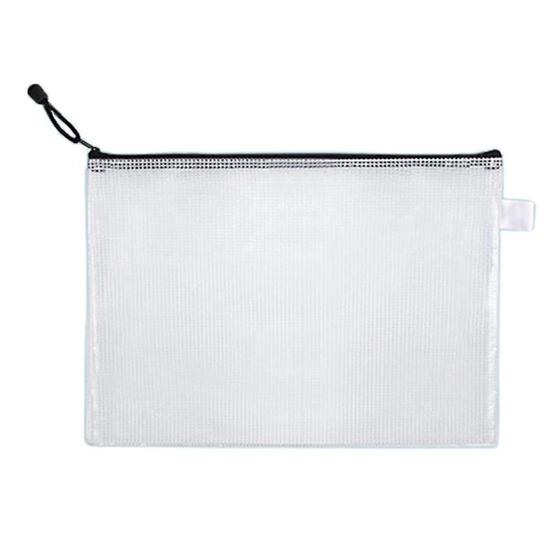 12Pcs File Holder Waterproof Zipper Pouch Transparent Durable Reusable File Storage Bag for School O