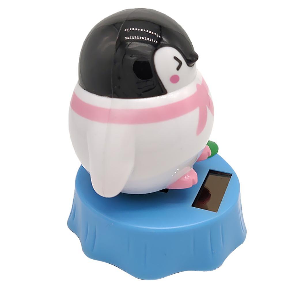 Cute Solar Powered Dancing Penguin Figure Bobble Toy Home Desk Decor  E