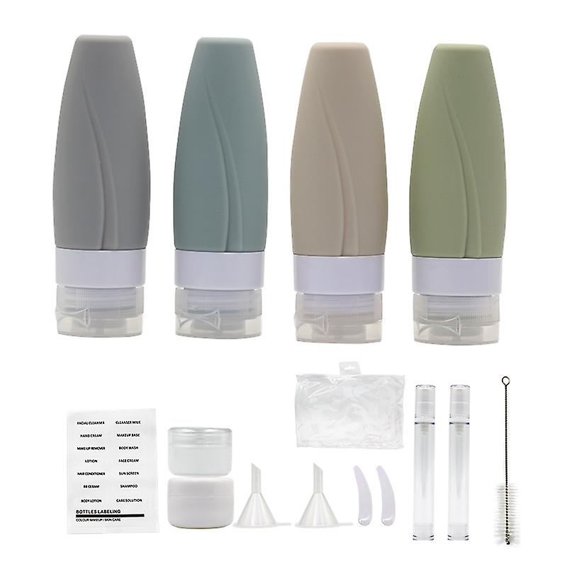 Travel Bottles Refillable Toiletry Container Leak Proof Silicone Squeezable Traveling Bottles Easy To Fill Spray Pump Bottle Set For Shampoo Lotion Ni