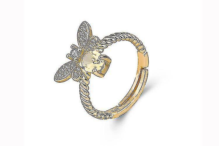 Bee Ladies Adjustable Ring Micro-inlaid Zircon Two-piece Two-in-one