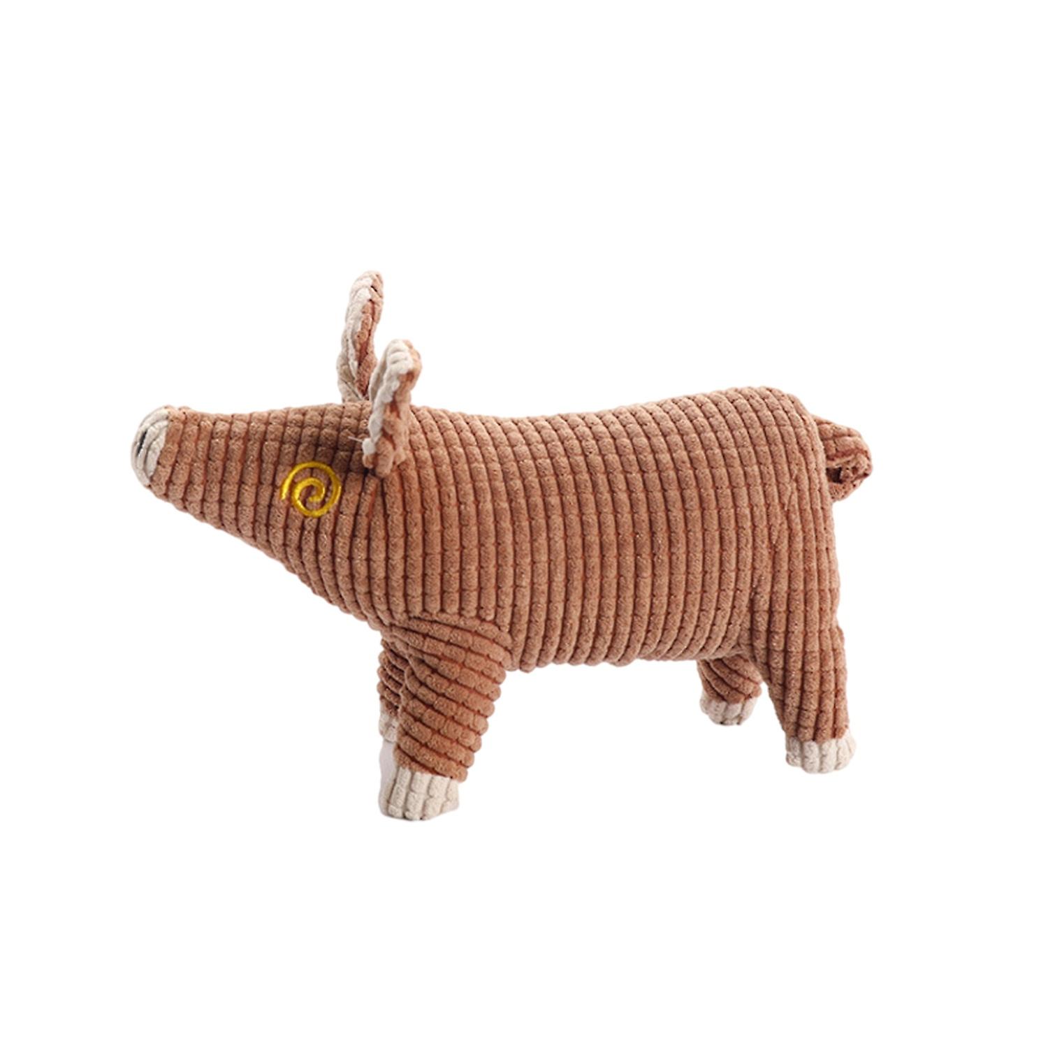 Dog Chew Toy - Coffee Squeaky Pig Plush, 1 Piece, Durable and Safe