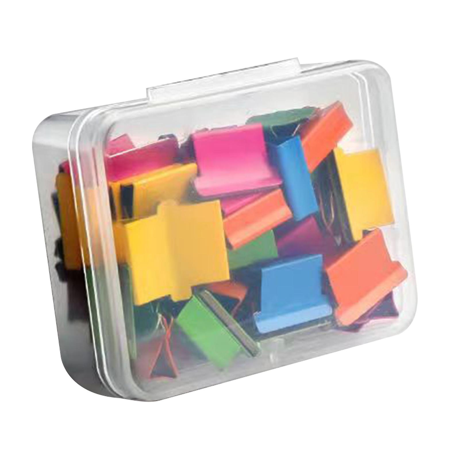 Handheld Clamp Pusher Refill Clips Stationery Binder Pusher Dispenser Clips for Fixing Test Papers Book 50Pcs Colorful Refill Clips 