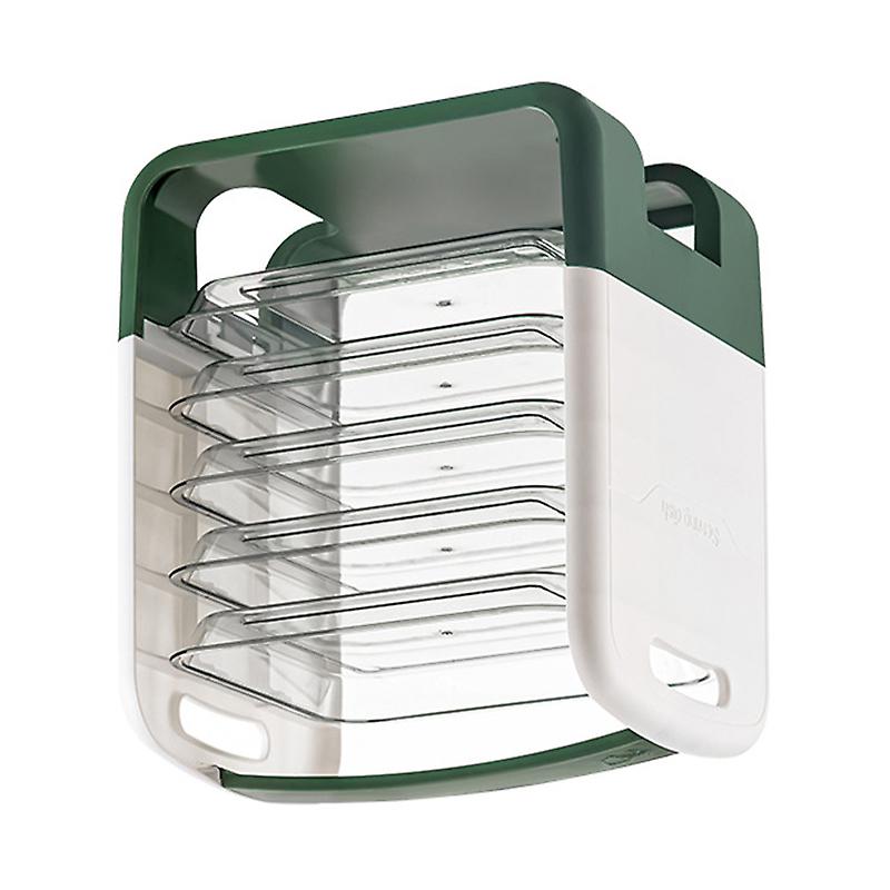 Four Layers Plastic Kitchen Rack Green 1470g Dish Preparation Drawer