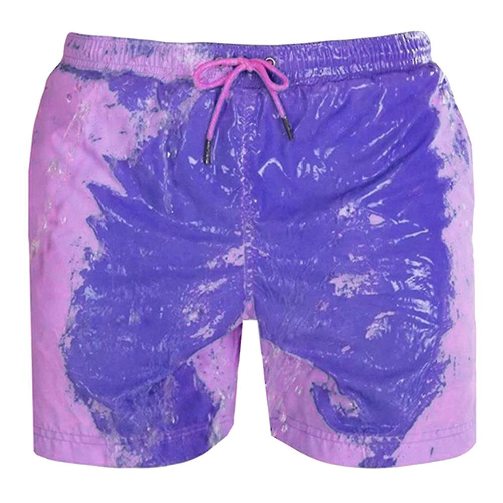 Magical Color Change Swim Trunks Men Quick Dry Summer Beach Shorts Plus Size Swimming Pants for Men