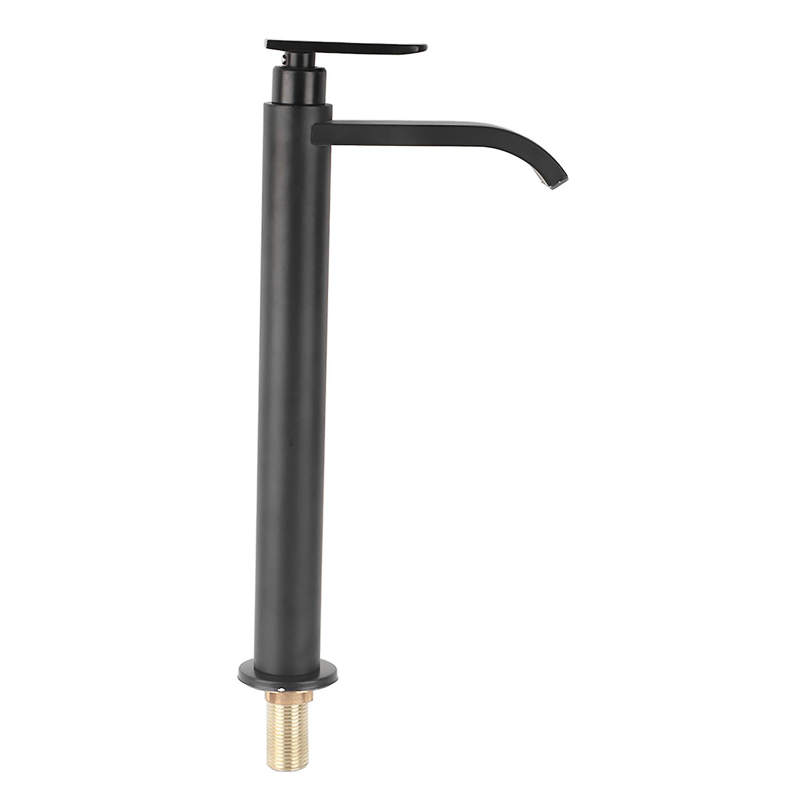 Robinet simple d'eau froide pour lavabo de salle de bain en acier inoxydable G1/2 304, noir