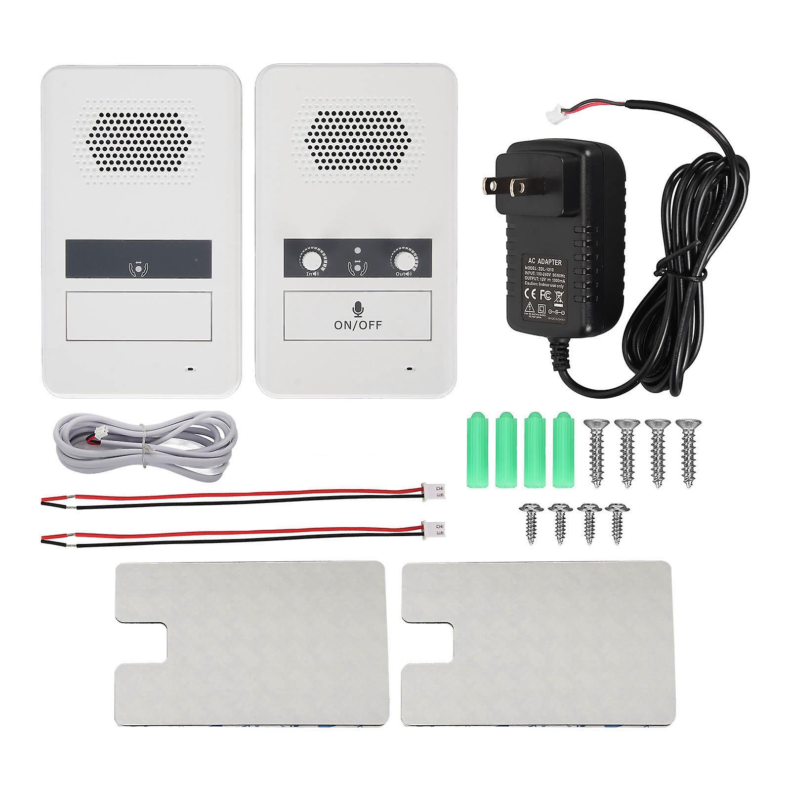 Dual Way Counter Intercom Premium Speaker Sensitive Mic 3W Power Window Intercom System for Bank US Plug 100‑240V White