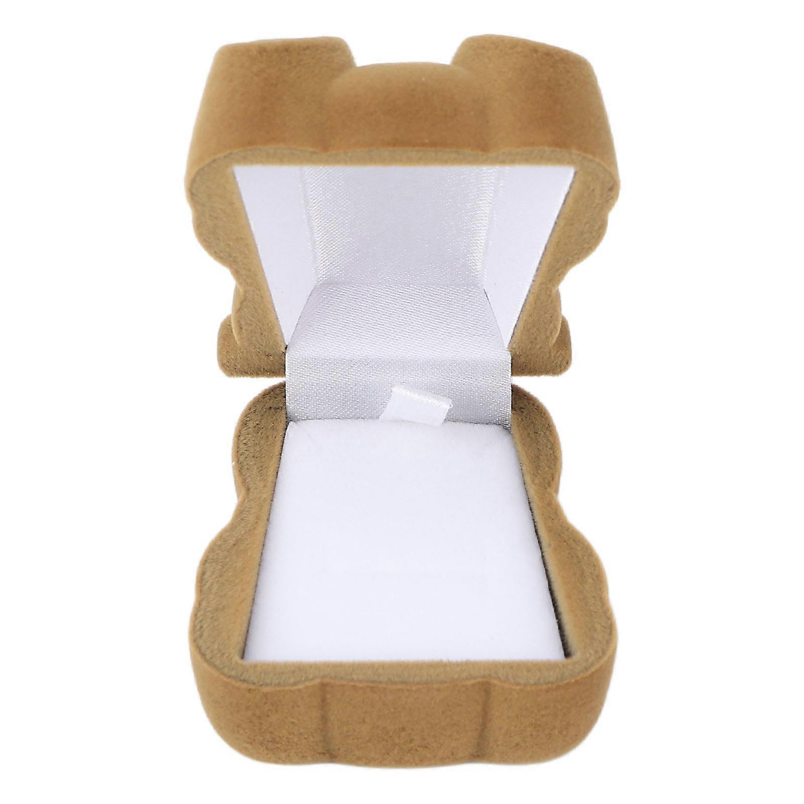 Brown Bear Ring Box Simple Retro Small Exquisite Ring Storage Box for Storing Jewelry