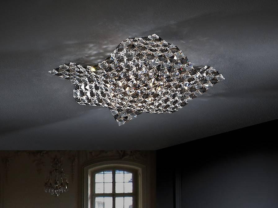 Schuller Sat - 4 Light Crystal Flush Ceiling Light Chrome, G9