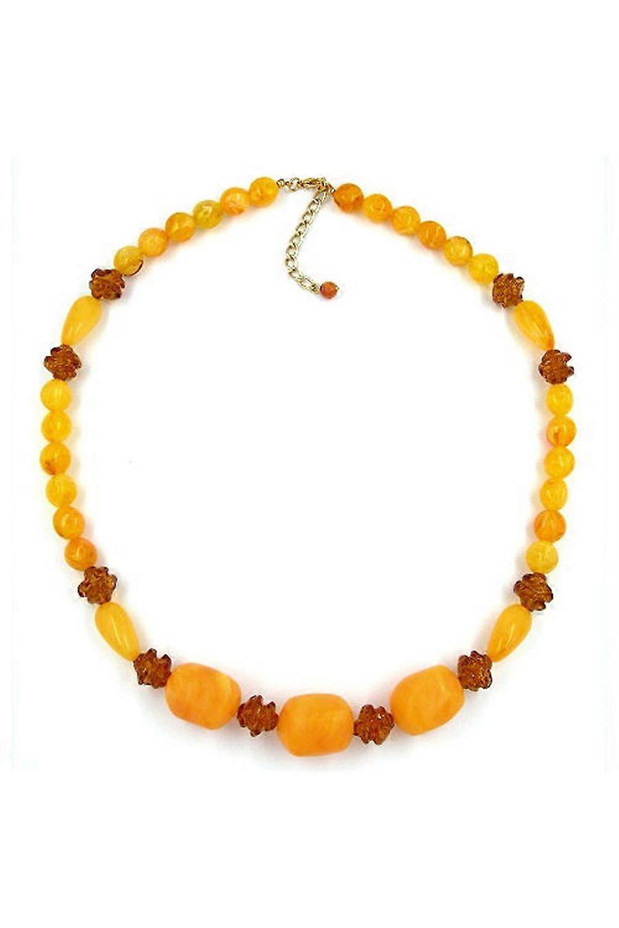 Necklace Tubes & Beads Brown 55cm - Gl02344