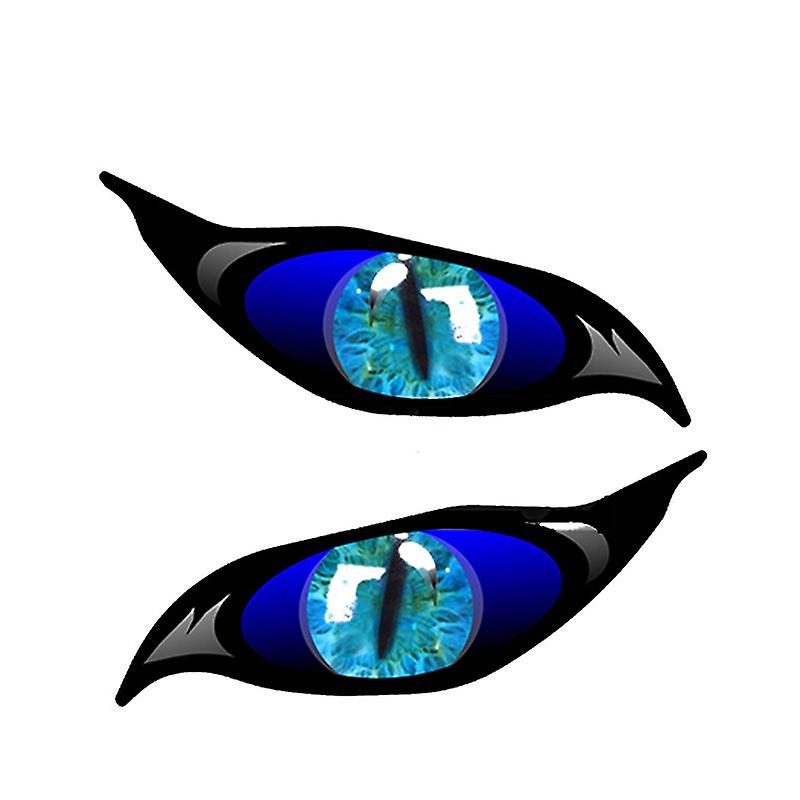 Blue Creative Funny Pull Float Stickers Horror Glasses Reflective Car Stickers