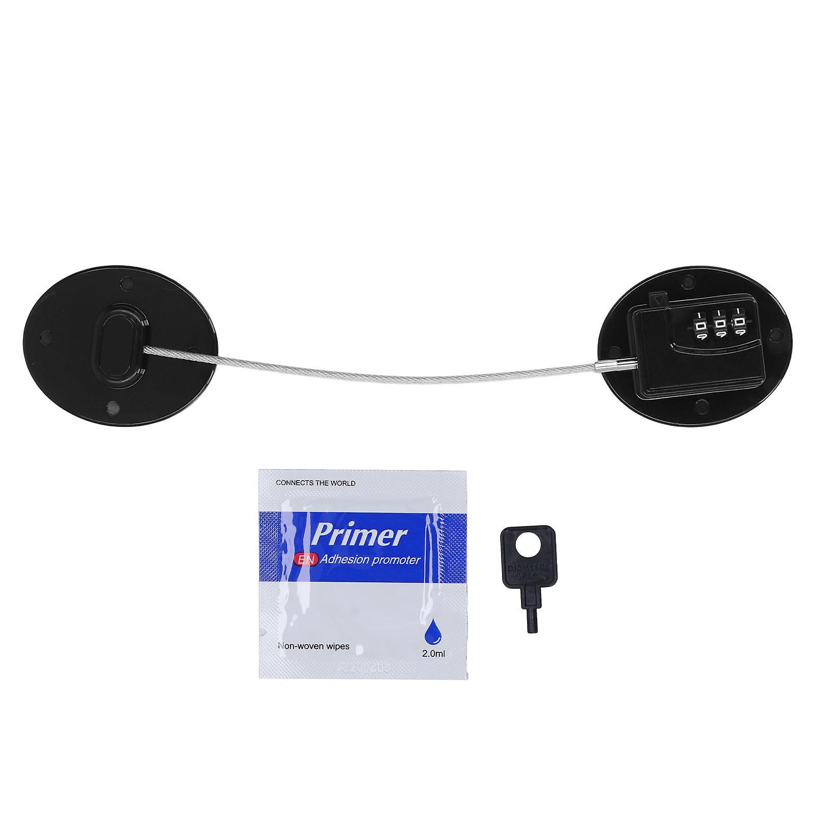 Serrure à combinaison pour réfrigérateur, rotative à 360 degrés, sans perforation, sécurité enfant avec clé, pour tiroir, congélateur, noir