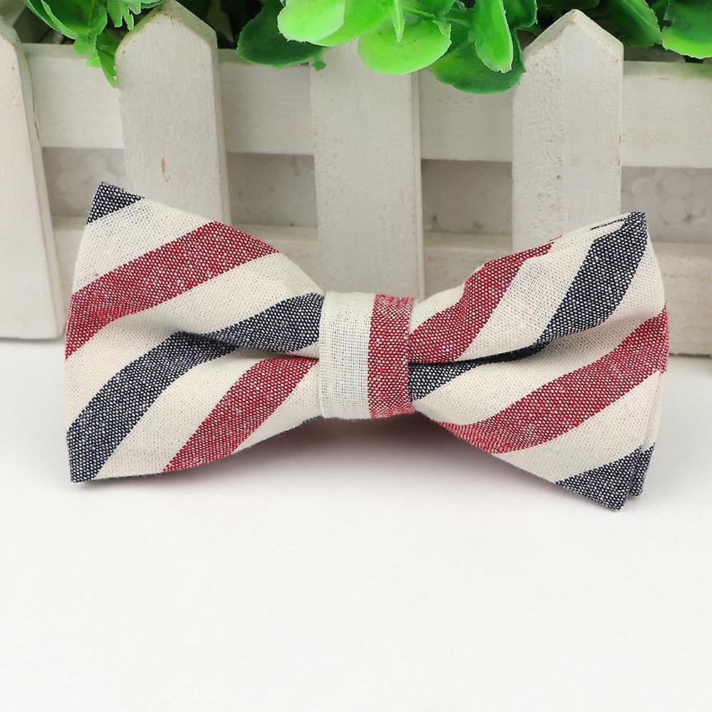 Klassisk barndräkt Flugor Baby Pojkar Randig Fjäril Mode Bomull Justerbar Barnfluga Tvåfärgad fluga