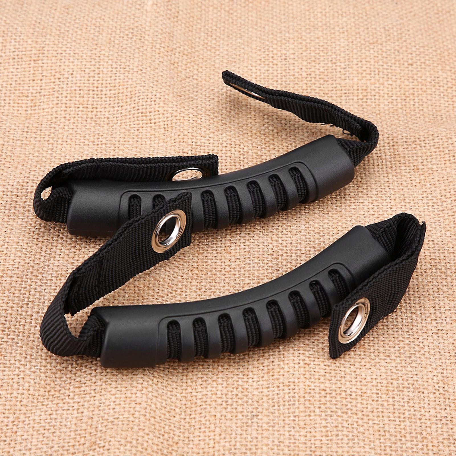2Pcs Car Rear Seat Back Headrest Grab Handle Set with Hole for JEEP Wrangler 1995-2017 Black