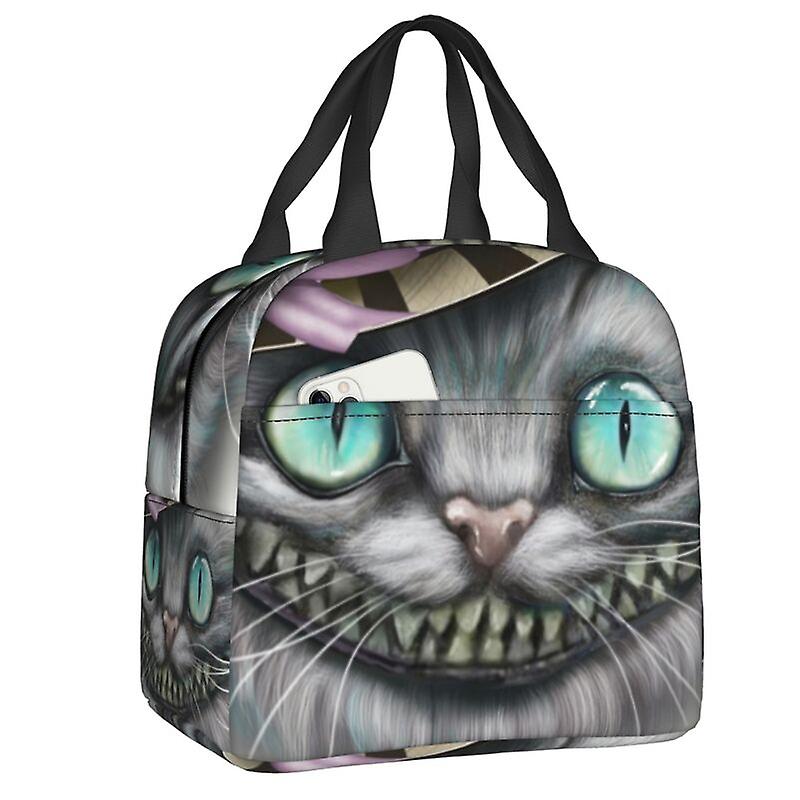 Cheshires חתול מבודד קופסת אוכל לנשים מצחיק נייד חם קריר תרמי תיק אוכל תרמי מזון בית הספר מיכל פיקניק