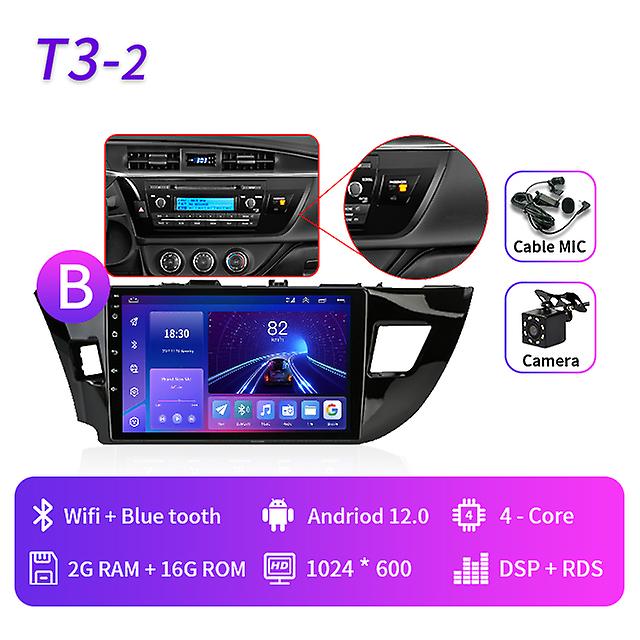 2din Android 12 For Toyota Corolla Ralink 2013-2016 4g Car Stereo Radio Multimedia Video Player Carplay Navigation Gps Wifi Dsp