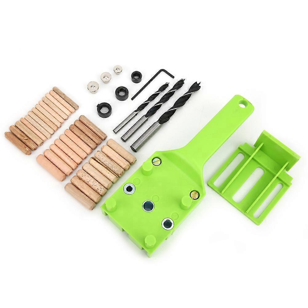 41 Pcs Doweling Jig Woodworking Thickened Drill Guide Tool with 6/8/10mm Hole Drill Bit Kit
