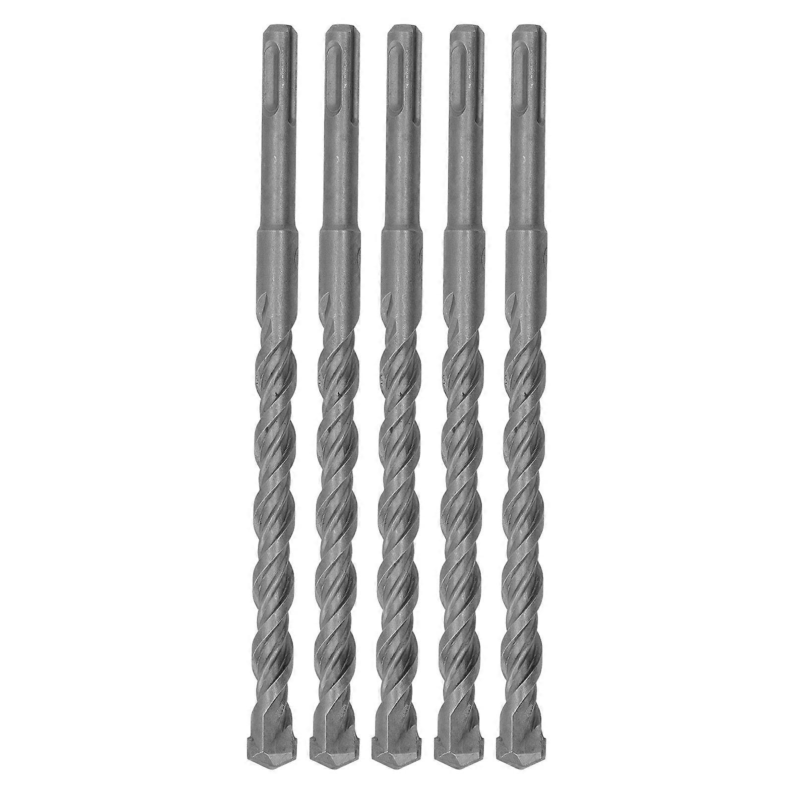 5PCS Impact Drill Bits with Carbide Tip Rotary Hammer Bit 2 Flute Spiral Bits for Brick Concrete 210mm 14mm / 0.55in
