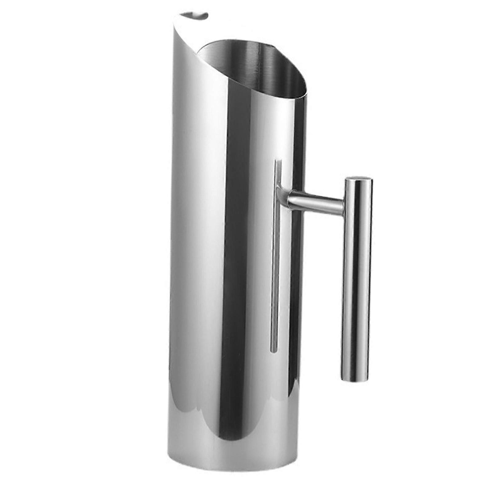 Stainless Steel Water Pitcher with Ice Guard 1.5L Capacity Ergonomic Handle Fruit Pitcher for Cold Drink Beverage
