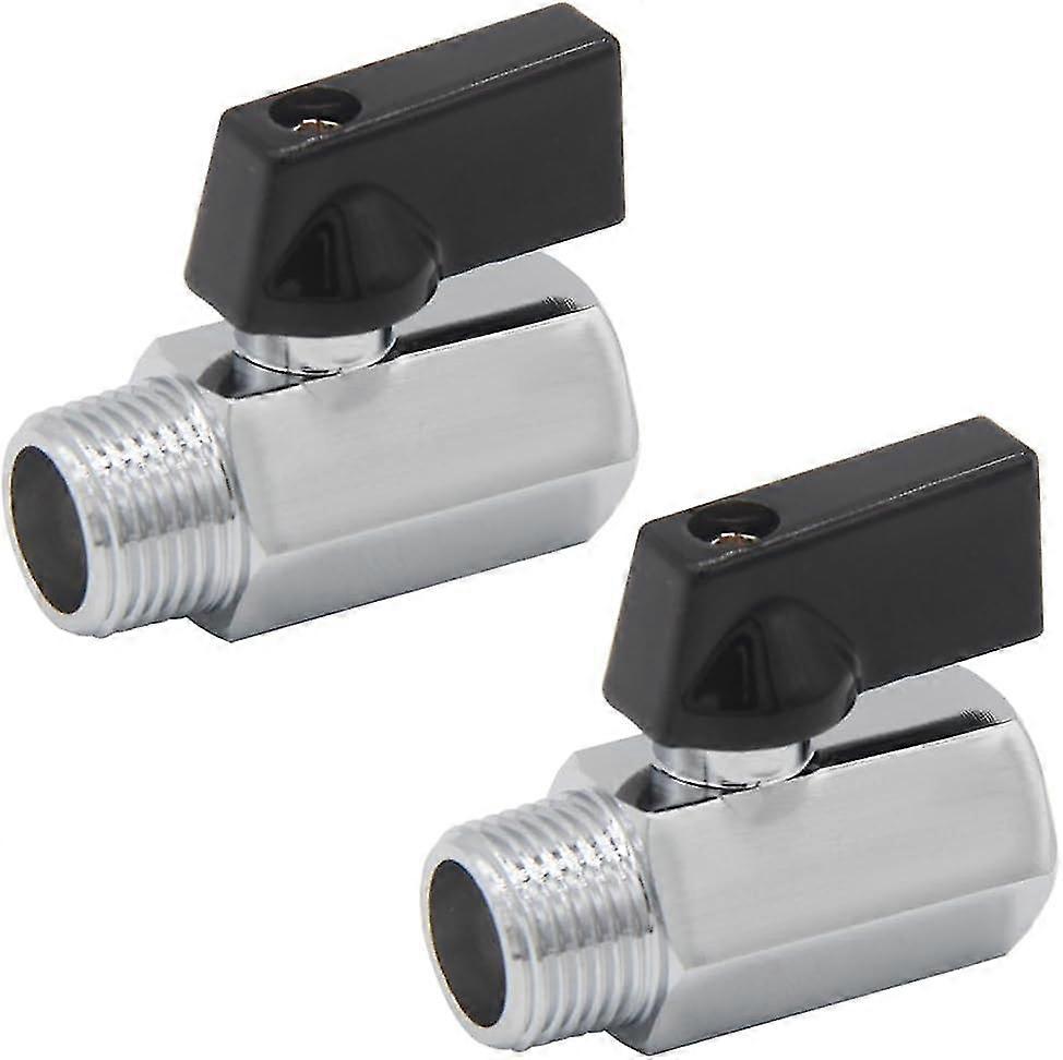 2pcs Shut Off Valve Brass Ball Valve 3/8in NPT Standard Connections with Polished Chrome Finish