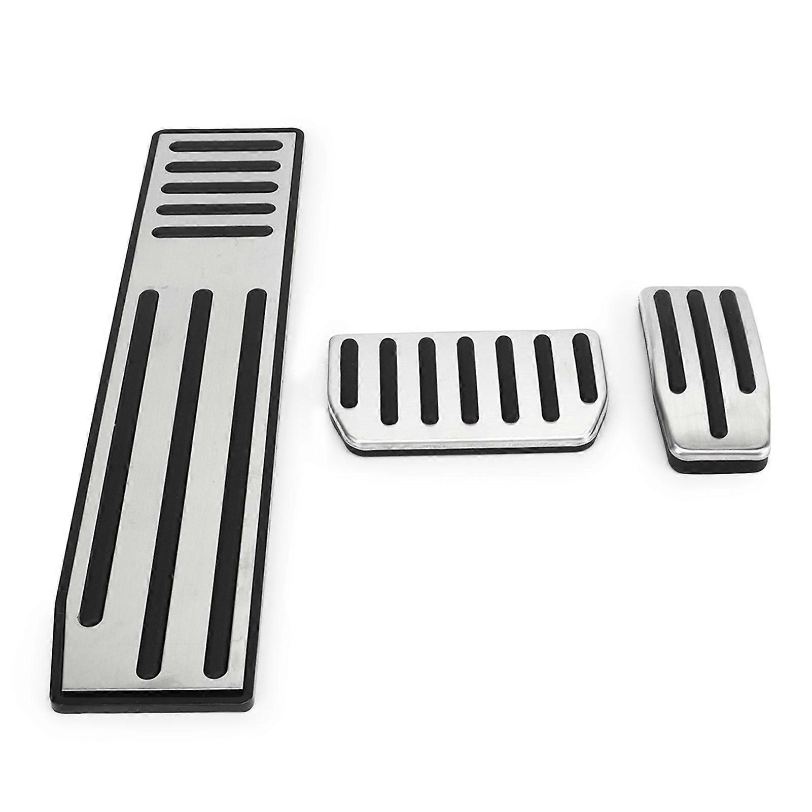 3Pcs Foot Pedal Set Accelerator Brake Footrest Pads Stainless Steel Rubber Antislip Replacement for Tesla Model S X E2U711