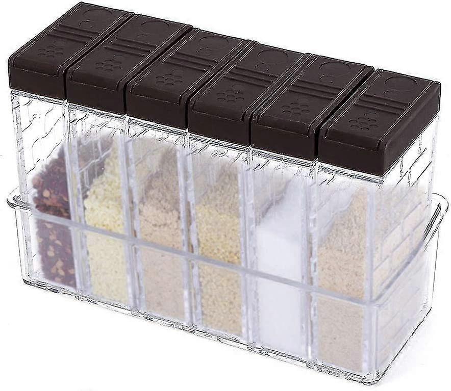 Plastic Spice Jars, Transparent Seasoning Box, Condiment Storage Container With