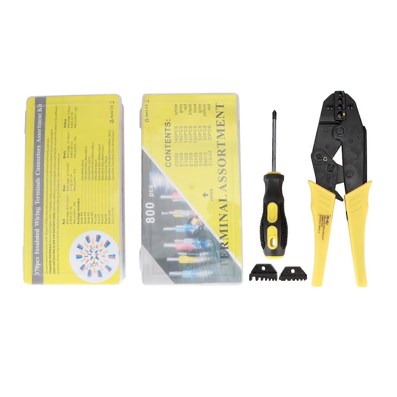 Wire Crimper Tool Set Multifunction Terminal Crimper Ratcheting Ferrule Crimping Plier