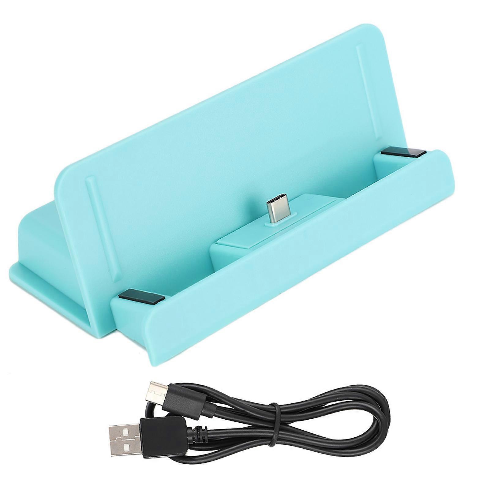 Til Switch Lite Mini Console TYPE C Recharge Stand Oplader Spil Tilbehør (blå)