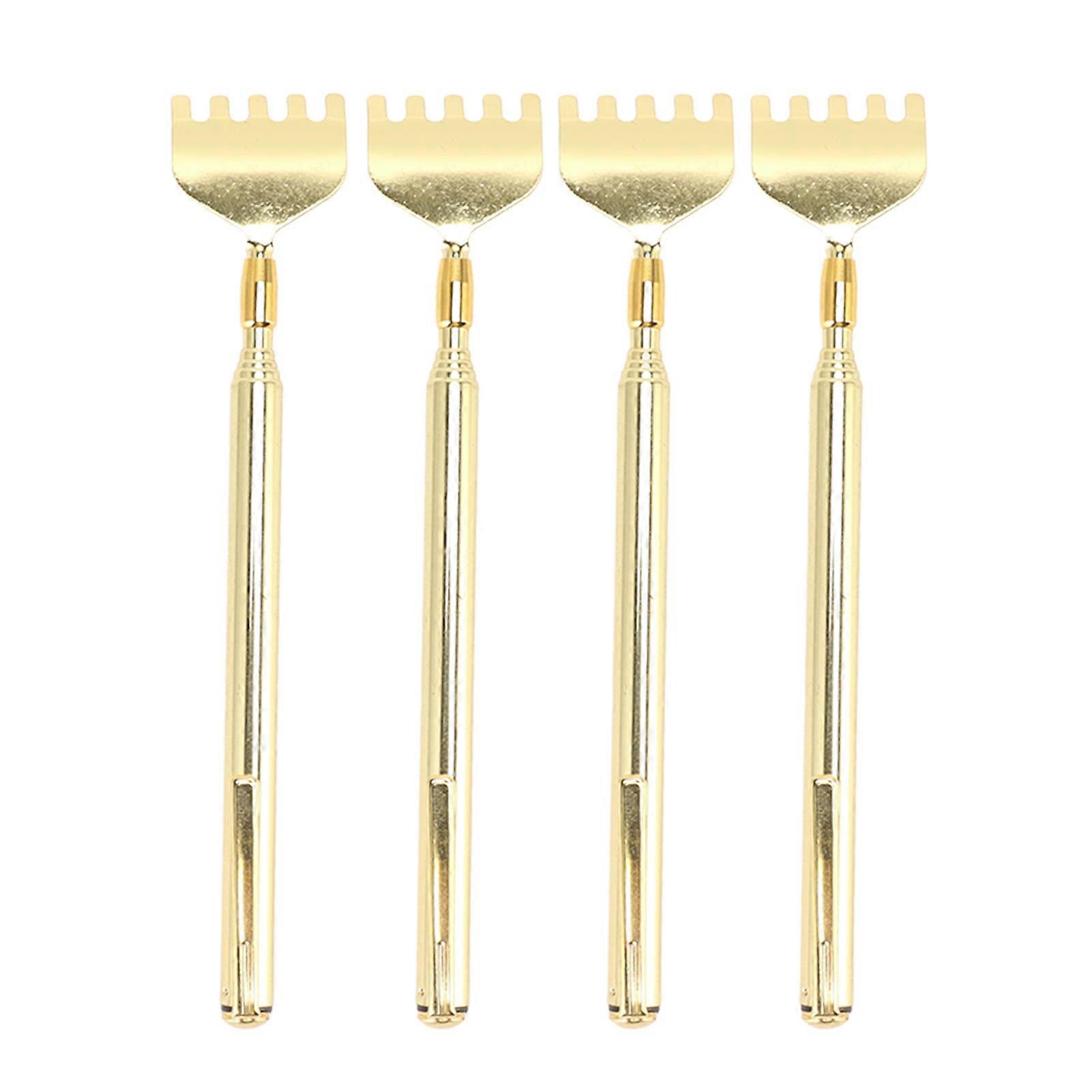 4PCS拡張可能なバックスクラッチャーポータブルステンレス鋼伸縮式バックスクラッチャーマッサージ用