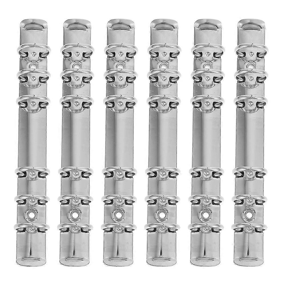 6Pcs μεταλλικά χαλαρά συνδετικά φύλλων DIY δαχτυλίδια συνδετικού υλικού χαλαρά συνδετικά κλιπ φύλλων αξεσουάρ γραφείου