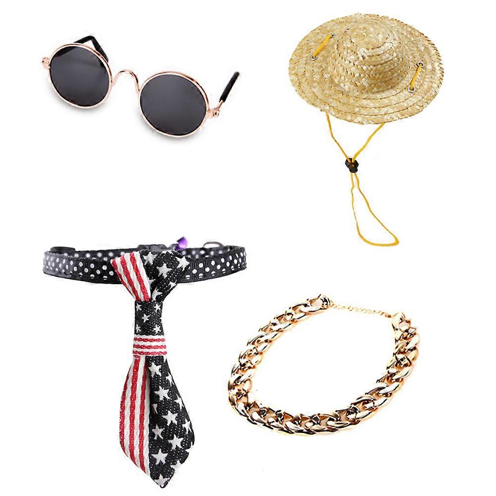 Conjunto de óculos para animais de estimação colar de cachorro de moda