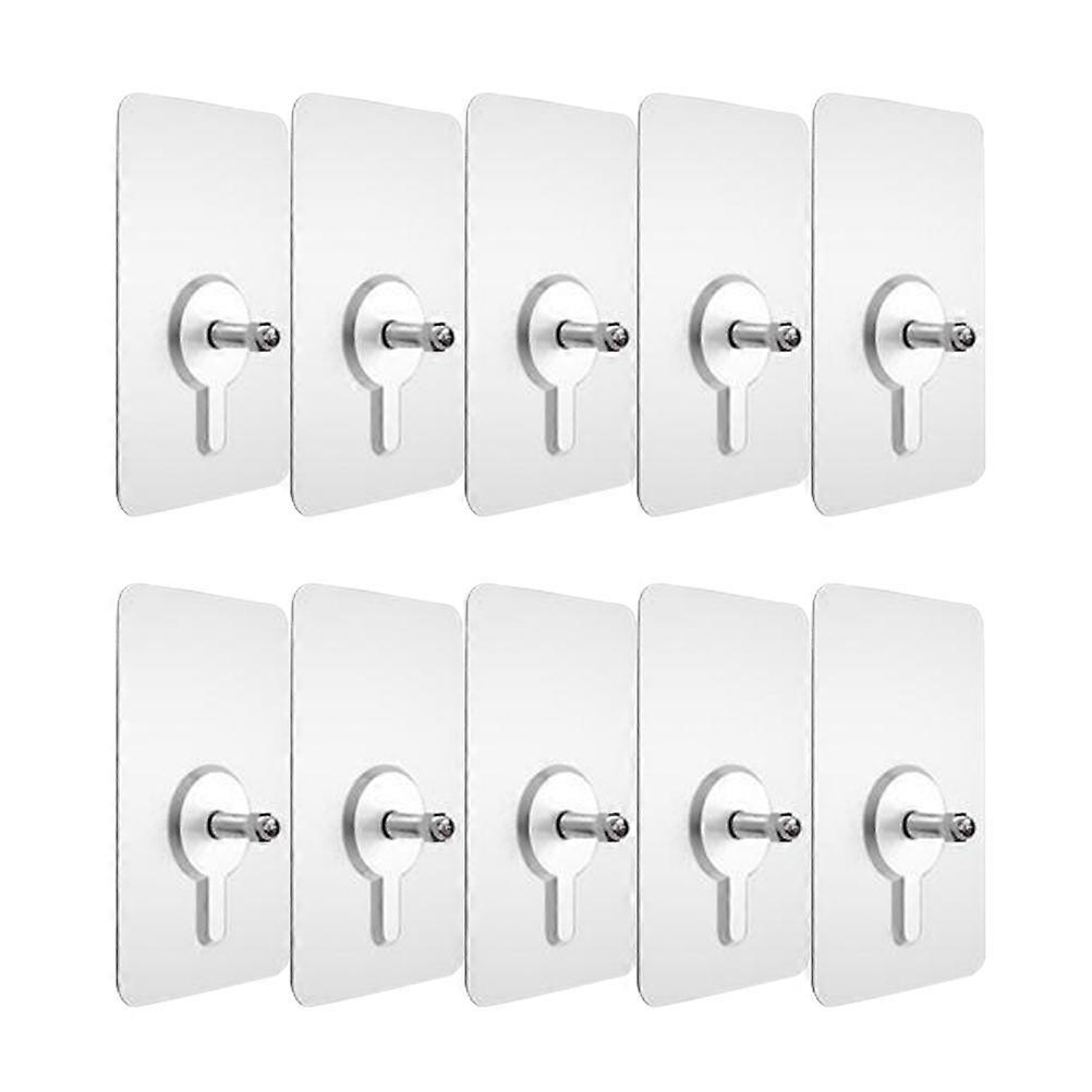10pcs Punch-free Non-marking Screw Stickers Wall Picture Hook Invisible Traceless Hardwall Drywall Picture Hanging Kit for Picture Photo Frame Hanging