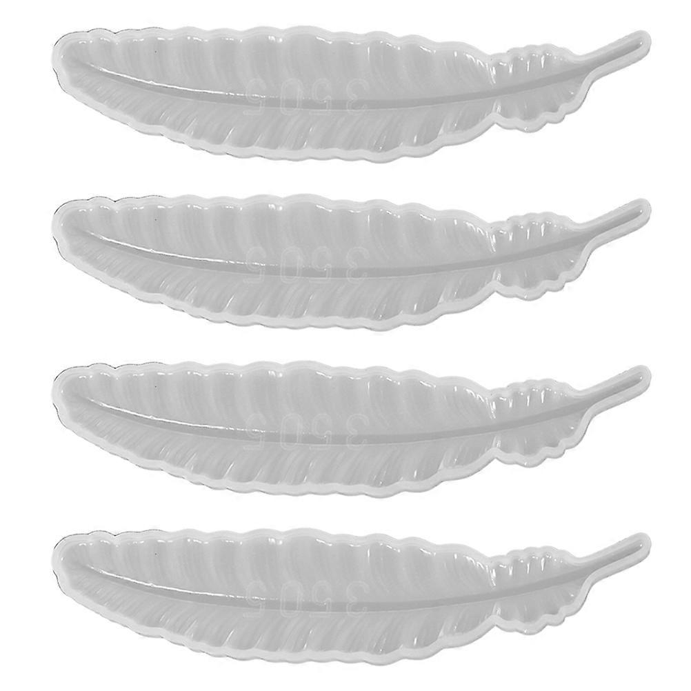 4pcs Silicone Feather Mold Creative Bookmark Mold Craft Making Mould DIY Mold