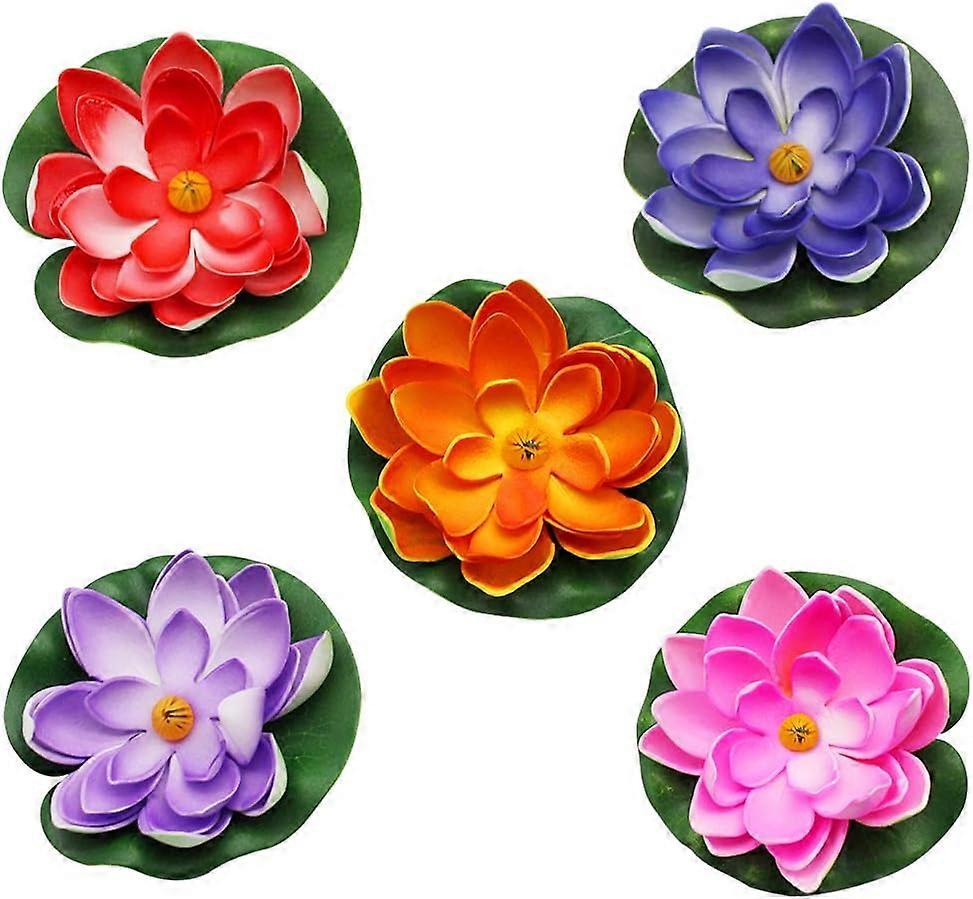 5 Pcs nnuphars artificiels flottants pour dcoration de bassins tanche Fleur de Lotus pour Mariage Aquariums Dcoration