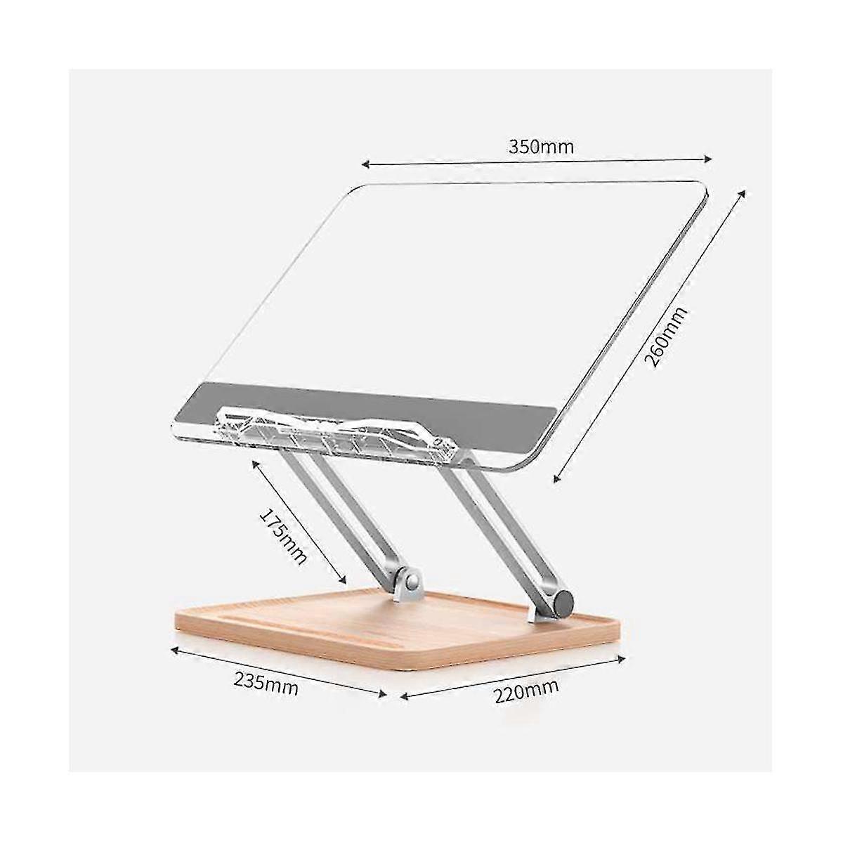 Adjustable Acrylic Book Stand for Reading, Book Holder with Pen Slot, Foldable Desktop Riser for La