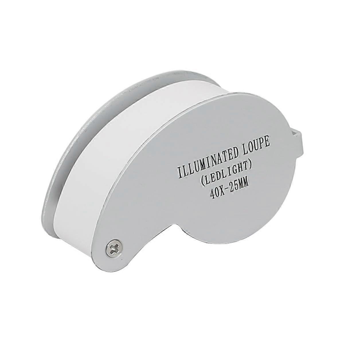 40 Times Double LED Lamp Folding Magnifying Glass is Suitable for Jade Jewelry Collection and Appreciation Silver