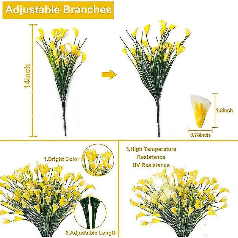 Konstgjorda blommor Vanliga Calla Konstgjord blomma Simulerade växter Hem Inomhus Utomhus Falskt gräs UV-skydd Prydnadsblomma