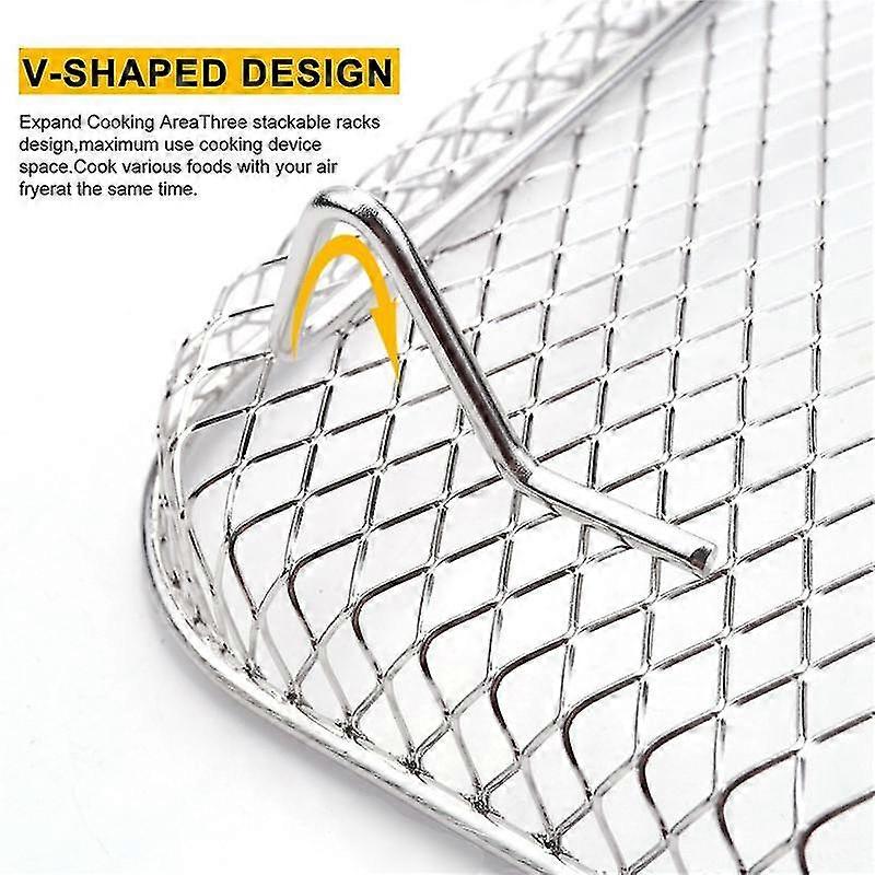 8 Inch Rack Square Three Stackable Racks,stainless Steel Multi-layer Dehydrator Rack, Accessories