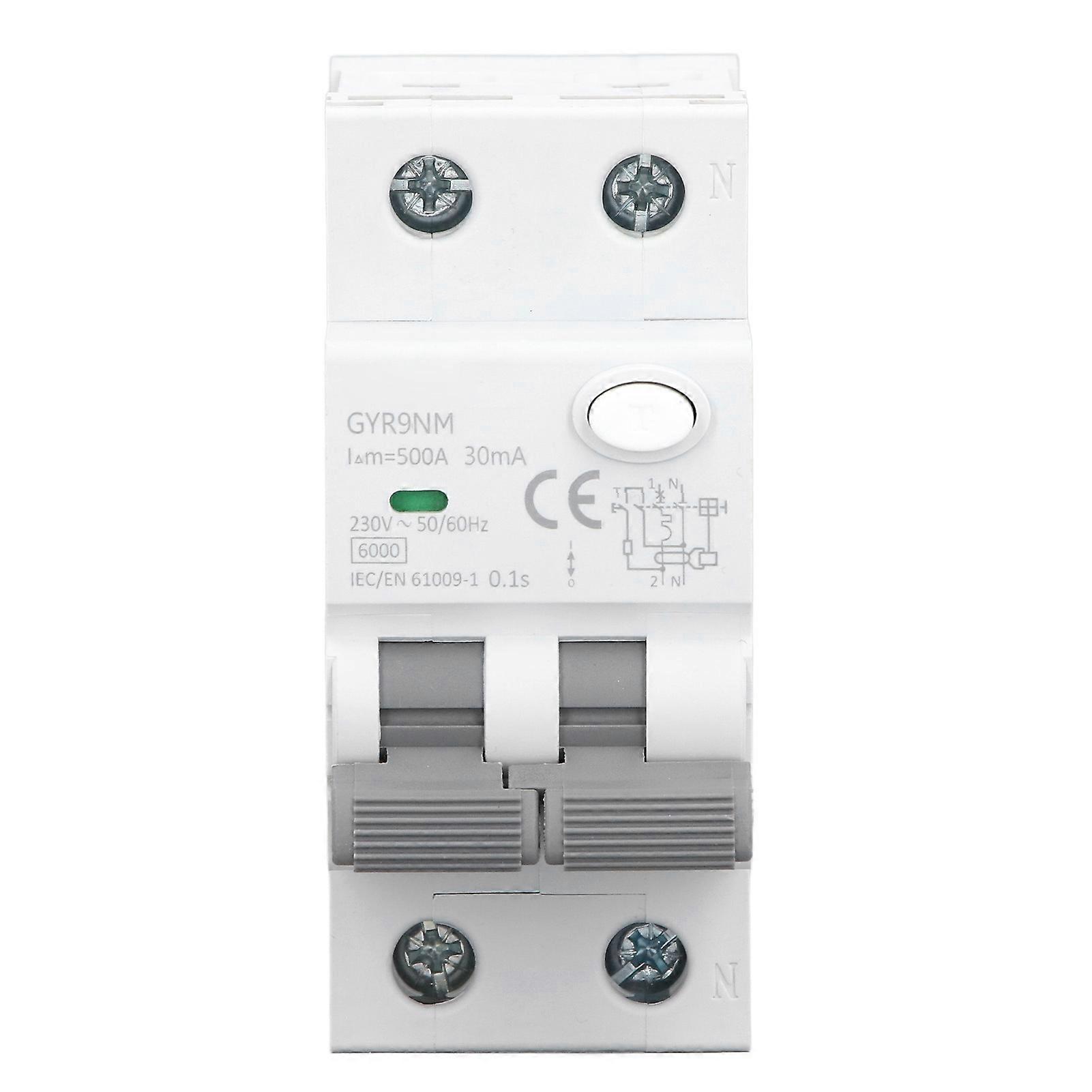 1P+N 10A 230V 30mA Rated Residual Current Operated Circuit Breaker with Multi Protections Indicator AC Type