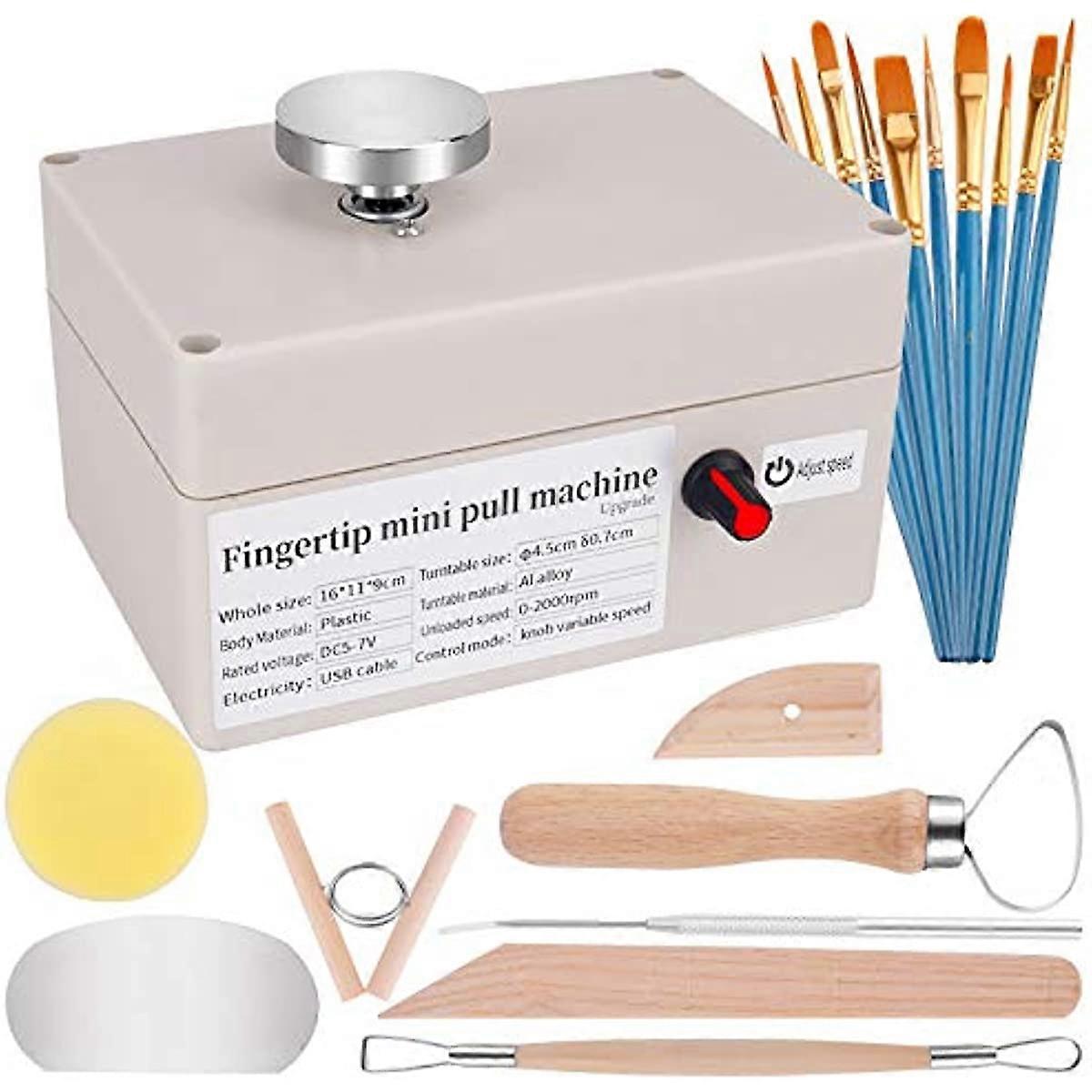 USB Pottery Wheel with 6 Pottery Shaping Tools  2000 RPM Pottery Machine Mini Clay Making Pottery Machine Ceramic DIY Craft for School Teaching  Potte