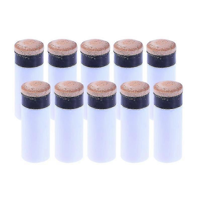 10pcs American Style Billiard Cue Ferrules And Tips Billiard Replacement Screw-on Tips With Pool Cue Stick Ferrules Hard Cue Tips (white And Brown)