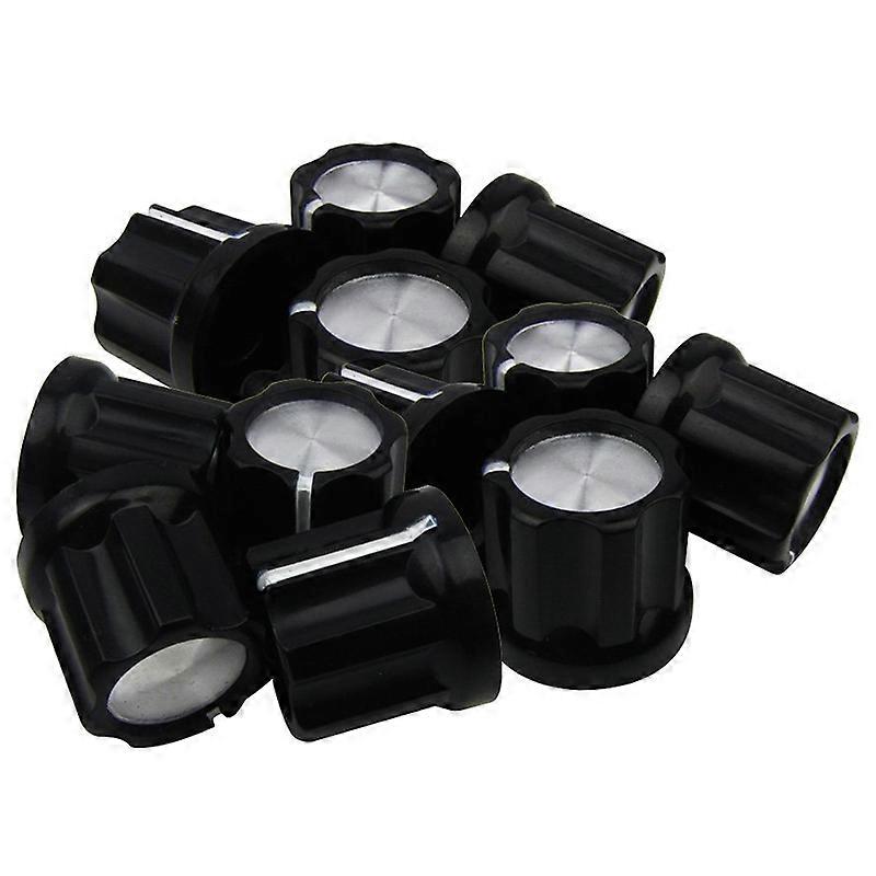 0Degree Guitar Pot Knob Bass Guitar Amp Knobs Buttons D-Type Shaft Potentiometer Pots Knobs, Black