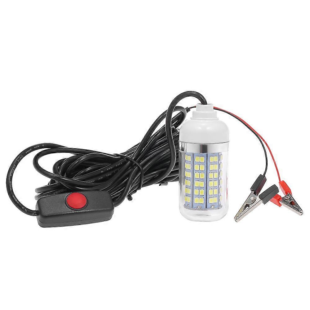 12V 15W 水下钓鱼灯 LED 灯 探鱼系统灯 带 30 英尺电源线和电池夹
