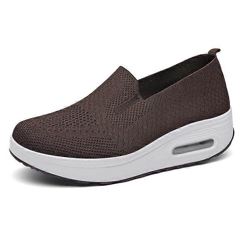 Women's Slip-on Walking Shoes Mesh Breathe Air Cushion Arch Support Sock Sneakers Lightweight Loafers Non-Slip Running Shoes