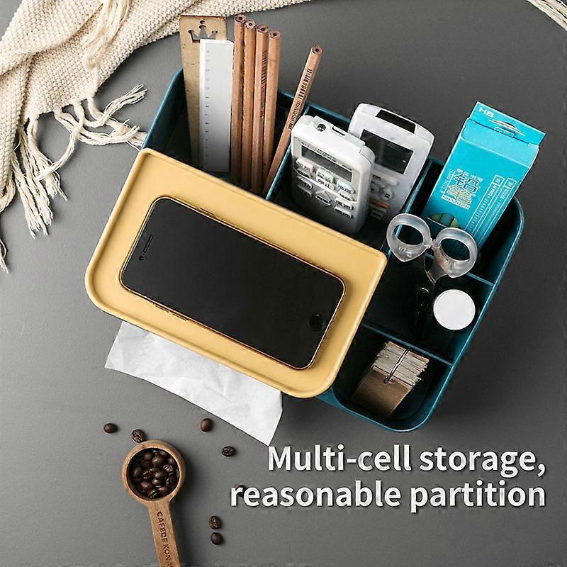 Tissue Box Cover Multi-Function Organizer Remote Control Desktop Storage Box For Home Office New