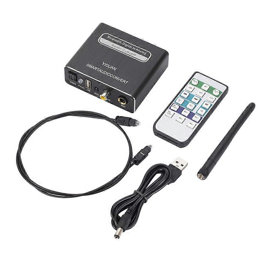 Bluetooth 5.0 Compatible DAC Digital to Analog Audio Converter Adapter Playback Microphone Remote Control Audio Decoder