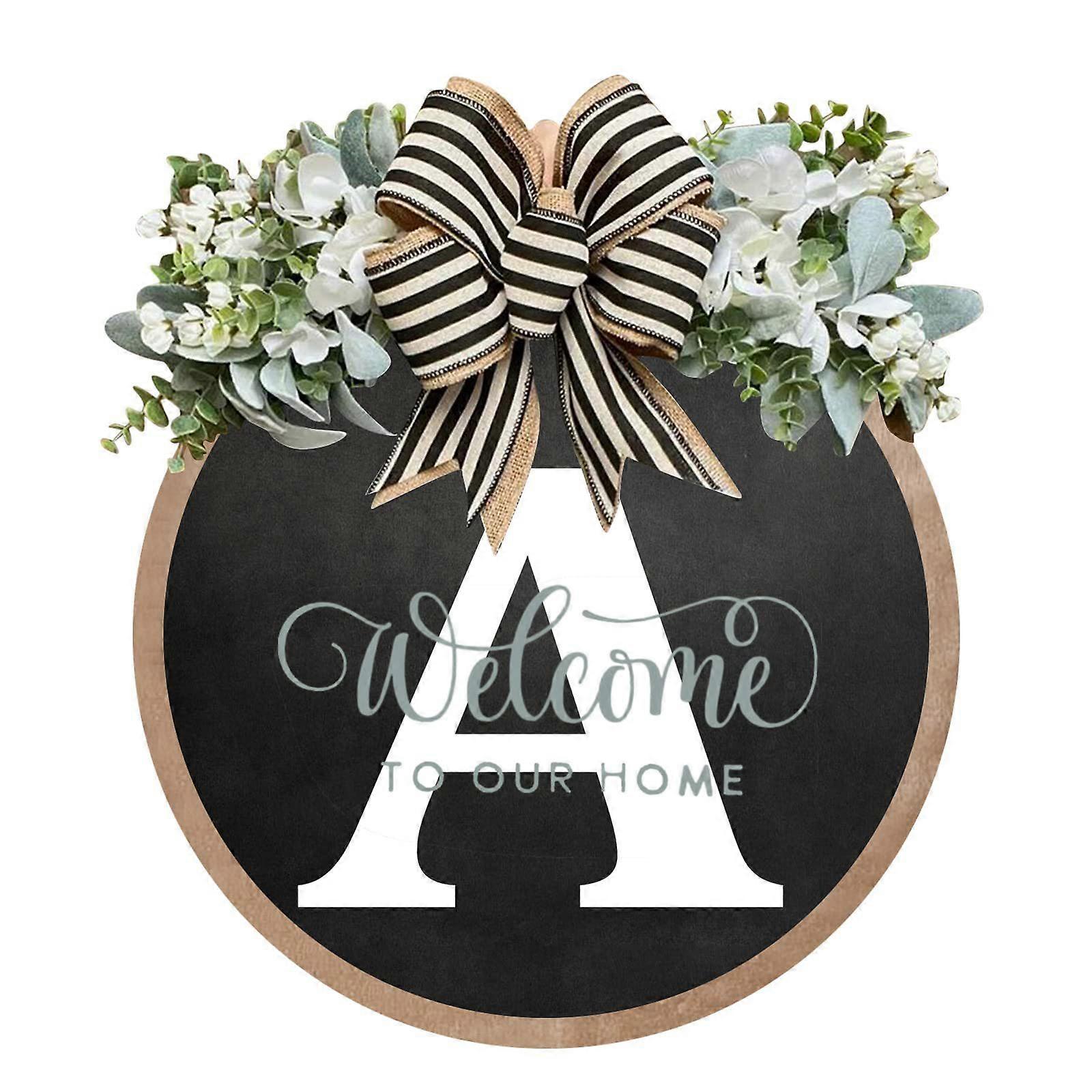 Last Name Year Round Front Door Wreath Decorative Hanging Plaques In Front Of The Door