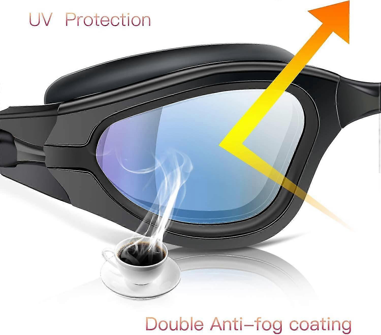 Yaju Swimming Goggles, Anti Fog No Leakage Clear Vision Uv Protection Anti Slip Swim Goggles With Protection Case And Soft Silicone Nose Bridge For A