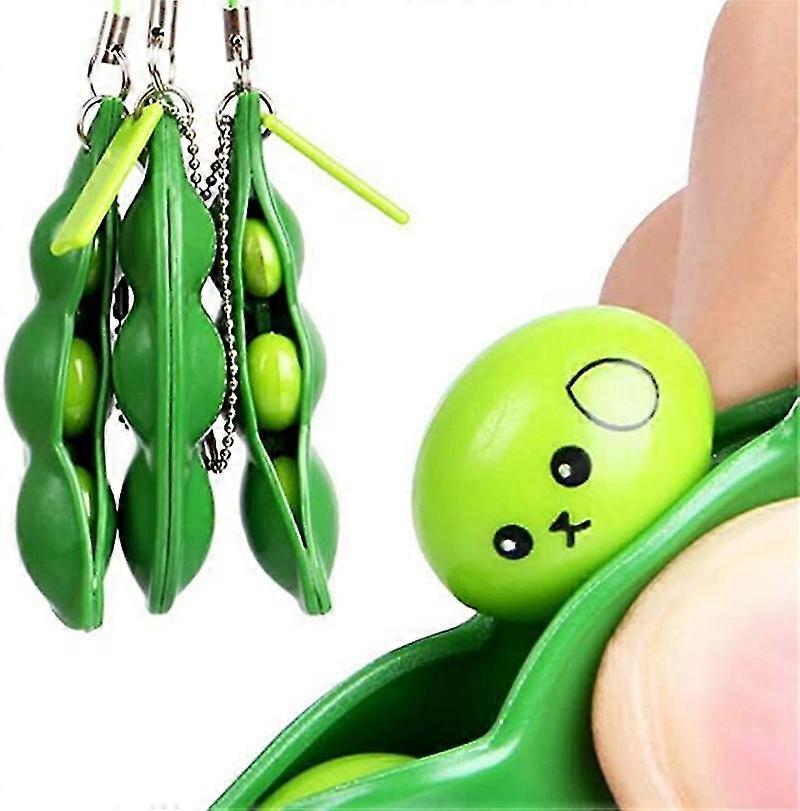 Soy Decompression Keychain Key Ring Toy Gift Decompression Keychain Pendant - 3pcs