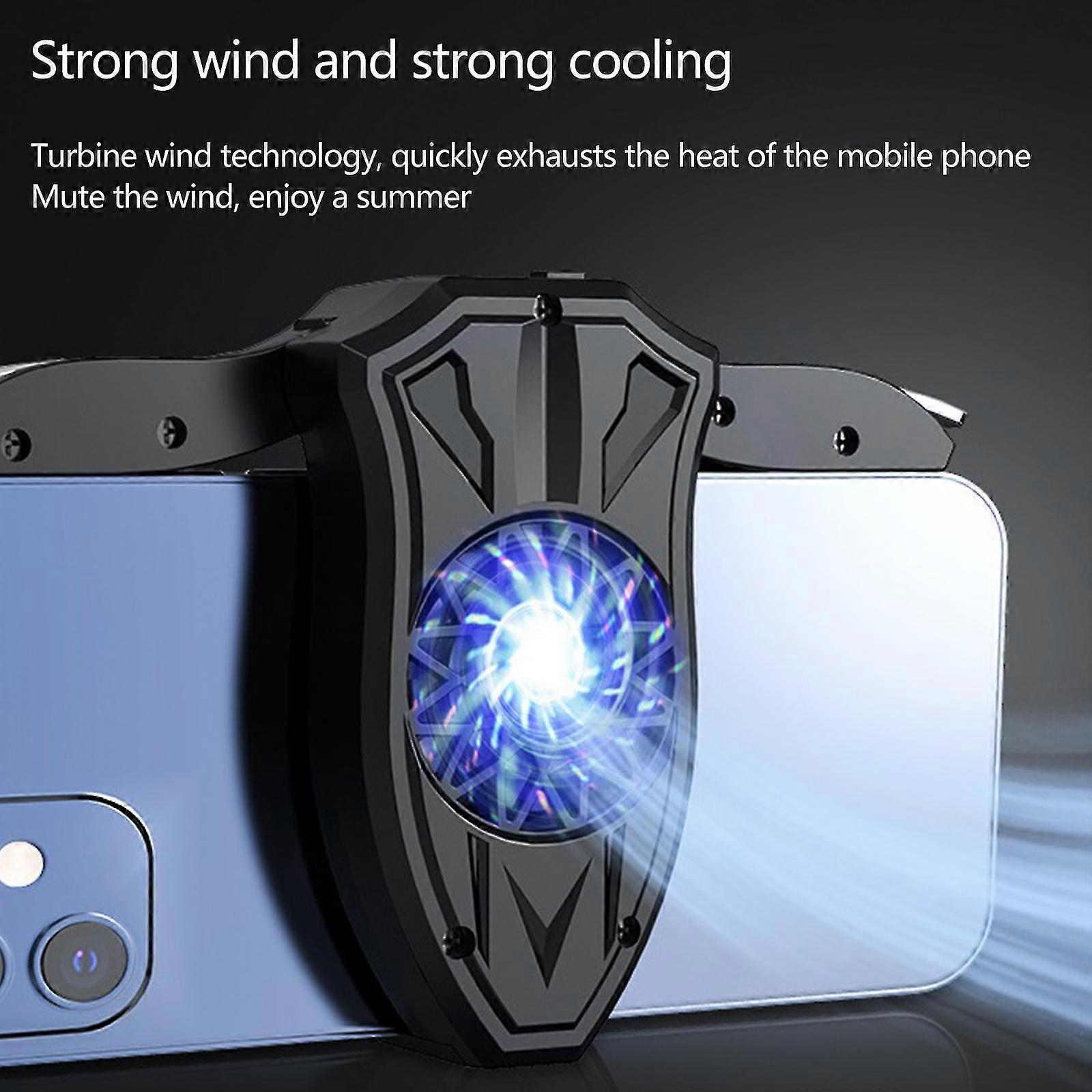 2 In 1 Mobile Gaming Controller Semiconductor Phone Cooler Gamepad Joystick Back-clip Phone Holder Bracket For Pubg/cod